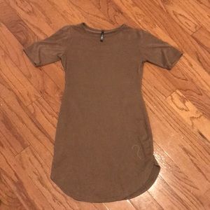 chocolate brown suede mini dress